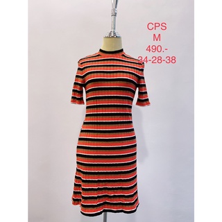 เดรสสั้น เดรสไหมพรมลายทาง CPS SIZE M