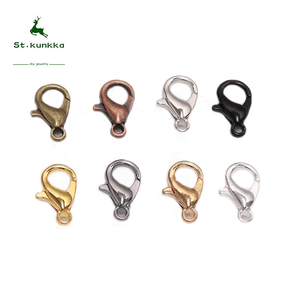 St.kunkka 10 ชิ้น/ ตะขอก้ามปู 10-21มม.ตะขอกด ตะขอสร้อยคอ สำหรับทำสร้อยคอ กำไล