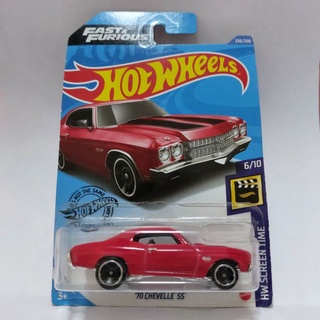 รถเหล็ก Hotwheels 70 CHEVELLE SS สีแดง FAST&amp;FURIOUS (ib36)