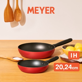 MEYER Bauhaus Induction ชุดกระทะทอดทรงตื้น 2 ชิ้น ขนาด 20, 24 ซม. Frypan set (14209-TE12)