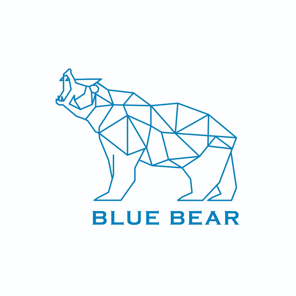 Blue Bear Китай. Blue Bear with Star vector.