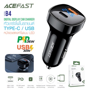 ACEFAST รุ่น B4 หัวชาร์จ ที่ชาร์จในรถ ชาร์จเร็ว 66W 1ช่องไทป์ซี 1ช่องยูเอสบี Fast Charge Car Charger (1xUSB-C+1xUSB-A)