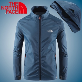 The North Face เสื้อแจ็กเก็ตกันลม มีฮู้ด ป้องกันรังสียูวี แบบแห้งเร็ว เหมาะกับใส่เล่นกีฬากลางแจ้ง สําหรับผู้ชาย