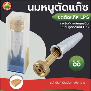 นมหนู หัว ตัด แก๊ส LPG เบอร์ 00 ทองเหลือง PROPANE NATURAL GAS CUTTING ดอก ชุด ตัด แก๊ซ งาน ตัด เหล็ก เรียบ คม มิตสห