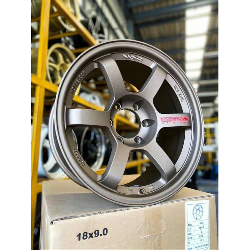 ล้อแม็กใหม่ TE37 SUV หยอดแดงก้านยก งาน Kays  สีน้ำตาล ขอบ18 - ( 18 x 6 รู ) หน้ากว้าง 9 x 9 -  OFF0 