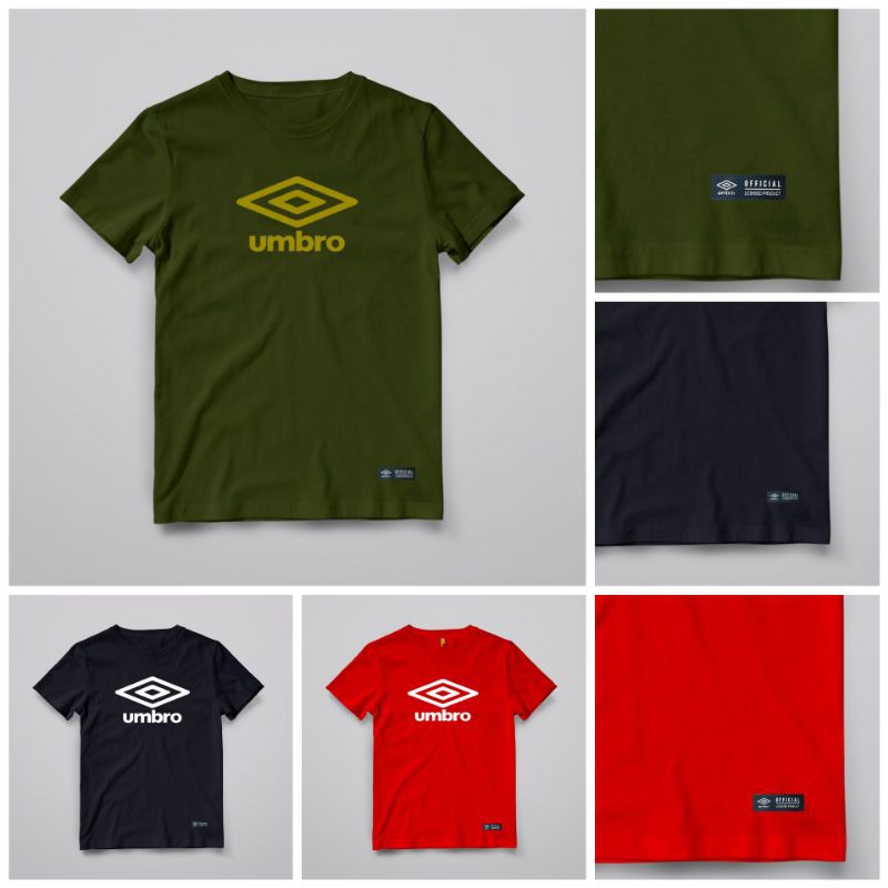 Umbro เสื้อยืด Basic Green army Gold - สีแดงสีขาว Umbro เสื้อยืดผ้าฝ้าย Combed วัสดุ UMBRO CASUAL เส