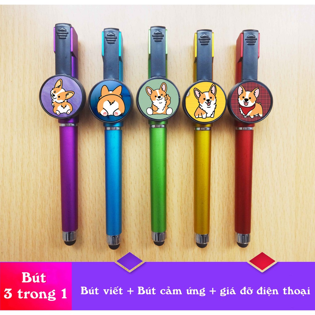 ปากกา Corgi 3 in 1 (ปากกา+ปากกาสัมผัส+ที่วางโทรศัพท์)