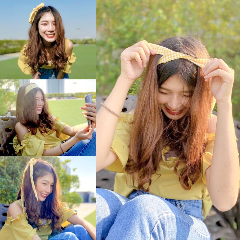 ผ้าโพกผม ผ้าโพกหัว โบว์ผูกผม ผ้าโพกระบาย