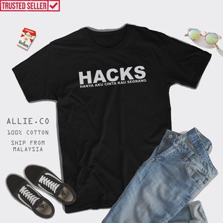 เสื้อโอเวอร์ไซ - HACKSเสื้อยืดผู้ชาย/สาวผ้าฝ้าย100%มาเลเซีย