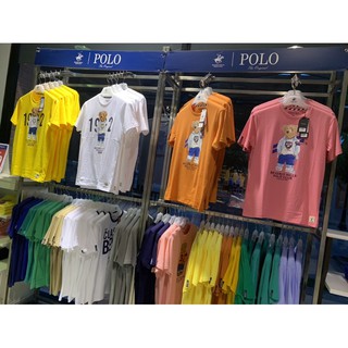 เสื้อยืดโปโลแขนสั้นพิมพ์ลายหมีสําหรับผู้ชายและผู้หญิงS-5XL