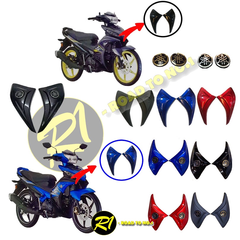LEG SHIELD ฝาครอบด้านข้าง 1 ชุดคาร์บอน YAMAHA โลโก้ SILVER GOLD YAMAHA LC135 V2 V3 V4 V5 V6 VISS