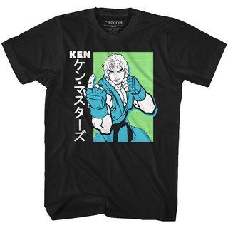 เสื้อยืด พิมพ์ลาย Street Fighter Ken Masters Karate Combat Gamer Capcom สไตล์อเมริกัน สําหรับผู้ชาย