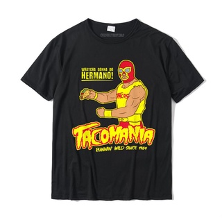 เสื้อยืด ผ้าฝ้าย พิมพ์ลาย Taco Wrestling Luchador Camisas Hombre Kawaii สําหรับผู้ชายสามารถปรับแต่งได้