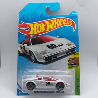 รถเหล็ก Hotwheels LAMBORGHINI COUNTACH PACE CAR สีขาว (ib37)