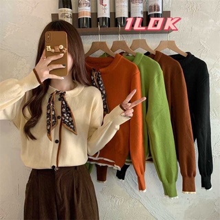 1LDK🌈พร้อมส่ง🌈เสื้อไหมพรมแขนยาว เสื้อคลุม แฟชั่นผู้หญิง ผ้าหนาใส่สบาย(9727)