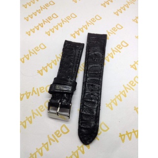 ขายสายนาฬิกาหนังจระเข้แท้ส่วนกระดูกขนาด 22 แถม buckle