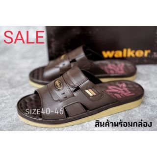 SIZE40-45 Walker รองเท้าลำลองหนังแท้ งานเย็บมือทุกคู่ของแท้ รหัส M2157  ดำ/ตาล