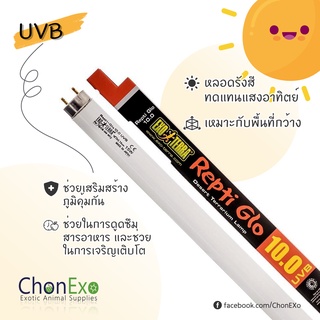 (พร้อมส่ง)Exoterra หลอดไฟเลี้ยงสัตว์ Repti Glo UVB 10.0 36นิ้ว T8 (90cm) (หลอดไฟUVBทดแทนแสงอาทิตย์)