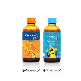 (แพ็คคู่) 120 ml สูตรสีส้ม,สูตรสีฟ้า Booster Bio-c AcerolaCherry 120 ml and Original Omega-3 120 ml