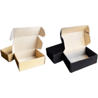 กล่องหูช้าง เบอร์ 0 กล่องลูกฟูกพัสดุไปรษณีย์ ฝาเสียบ (25 กล่อง/แพค) สีคราฟ และ สีดำ glombox