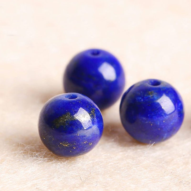 ลูกปัดเดียวธรรมชาติ Lapis Lazuli สำหรับทำเครื่องประดับ DIY
