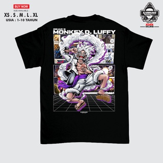 เสื้อยืด พิมพ์ลาย One Piece MONKEY D LUFFY NIKA GEAR 5th FIFTH V3 สําหรับเด็ก