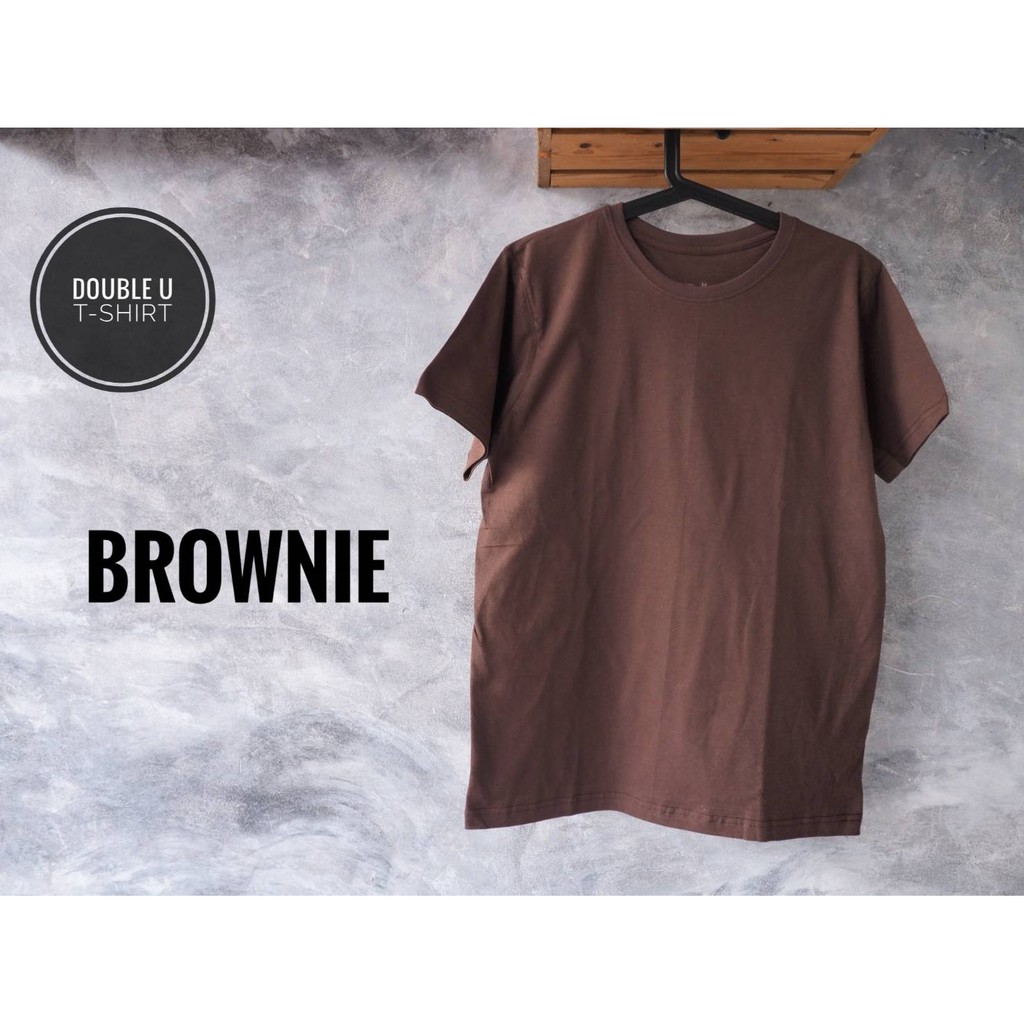 ออกใบกำกับภาษีได้ - เสื้อยืดสีพื้น Brownie (สีน้ำตาล) **ไม่มีการเย็บตะเข็บข้างตัวเสื้อ**