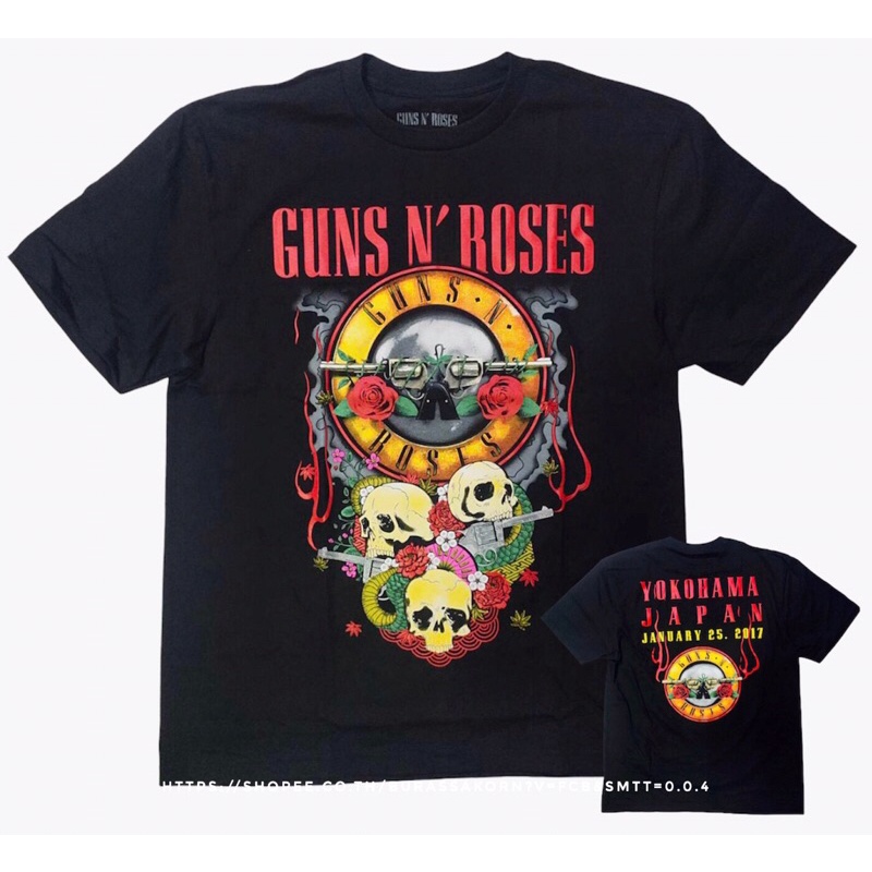 เสื้อวง gun n’ roses เสื้อวงร็อคพรี่เมี่ยมเกรด yokohama japan tour 2017