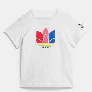 adidas ORIGINALS Adicolor 3D Trefoil Tee เด็กเล็กไม่ ระบุเพศ สีขาว GD2654-ผ้าคอตตอน ใส่สบาย สไตล์ใหม่ 2021 ชาย ผู้หญิง