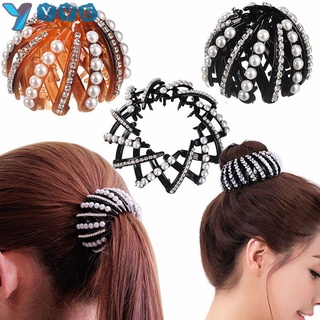 Bird Nest Hair Claw Crystal Hair Bun Maker Ponytail Clamps Hair Fold Wrap