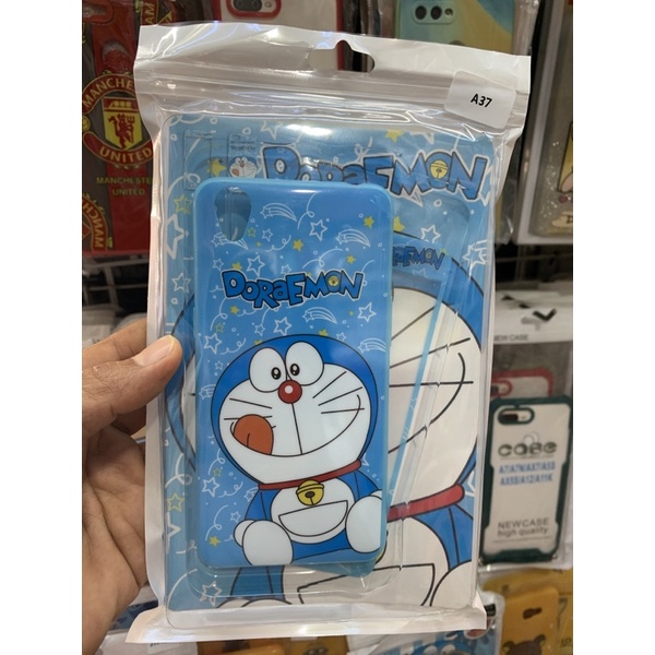เคส Oppo A37 ประกบหน้าหลังลาย โดเรมอน(Doraemon)พร้อมฟิล์มกระจกกันแตกเต็มจอ ลายเดียวกับเคส