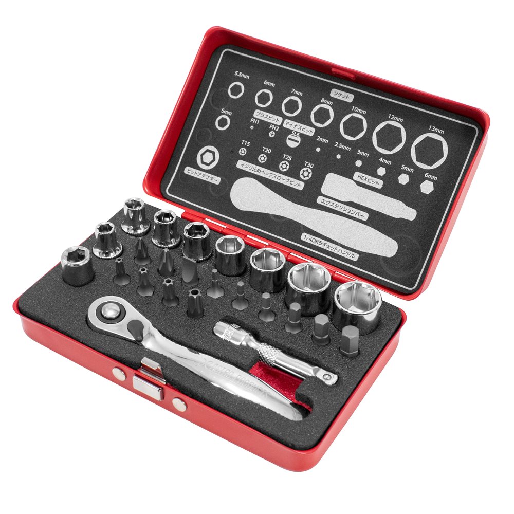 Astro Products ชุดเครื่องมือ 1/4DR 24ชิ้น / Mini Tool Set Metric 72T Ratchet