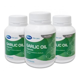 Mega We Care Garlic Oil น้ำมันกระเทียม ลดโคเลสเตอรอล 3 ขวด (100 แคปซูล)