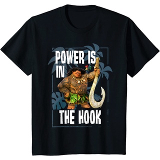 เสื้อยืดผ้าฝ้ายพรีเมี่ยม เสื้อยืด พิมพ์ลาย Disney Moana Maui Power Is In The Hook