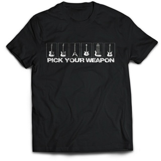 เสื้อยืด พิมพ์ลาย Pick Your Weapon Guitar สไตล์ฮิปฮอป แนวตลก ขายดีS-5XL