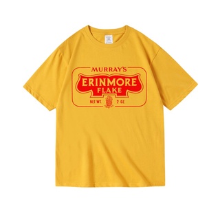 เสื้อยืดสีขาว✧bf ยุโรปและอเมริกายาสูบท่อเกสต์หญ้า retro สับปะรดตัด Erinmore รอบผ้าฝ้ายแขนสั้นเสื้อยืดผู้ชายและผู้หญิงฤดู