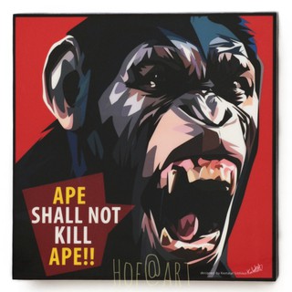 APE ลิง รูปภาพ​ติด​ผนัง​ pop art การ์ตูน cartoon แต่งบ้าน ของขวัญ กรอบรูป รูปภาพ ของสะสม