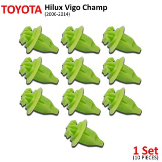 พลาสติก กิ๊บบังฝุ่นล้อ 10 ชิ้น สีเขียว สำหรับ Toyota Hilux Vigo Champ MK6 MK7 ปี 2006-2014