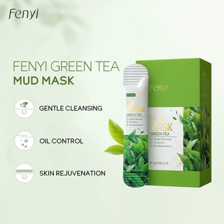 Fenyi Green Tea Blackhead Removal Oil Control Mud Mask Plant Extract Repairing Clay Face Mask 20pcs*5g.