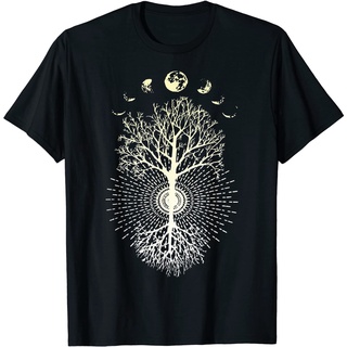 เสื้อยืด พิมพ์ลาย Phases of the Moon Tree สําหรับผู้ใหญ่Size S-5XL