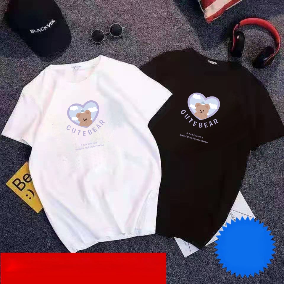 เสื้อทีเชิร์ตเสื้อยืดคอกลมแฟชั่นSportขาว-ดำ พร้อมส่ง T-587