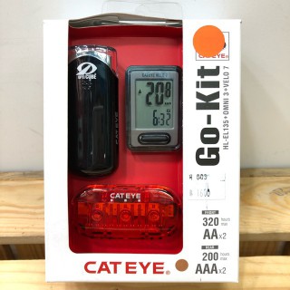 CATEYE KIT (ชุดไฟหน้า CE135 -ไฟท้าย OMNI3 ไมล์จับความเร็วมีสาย VELO7 )