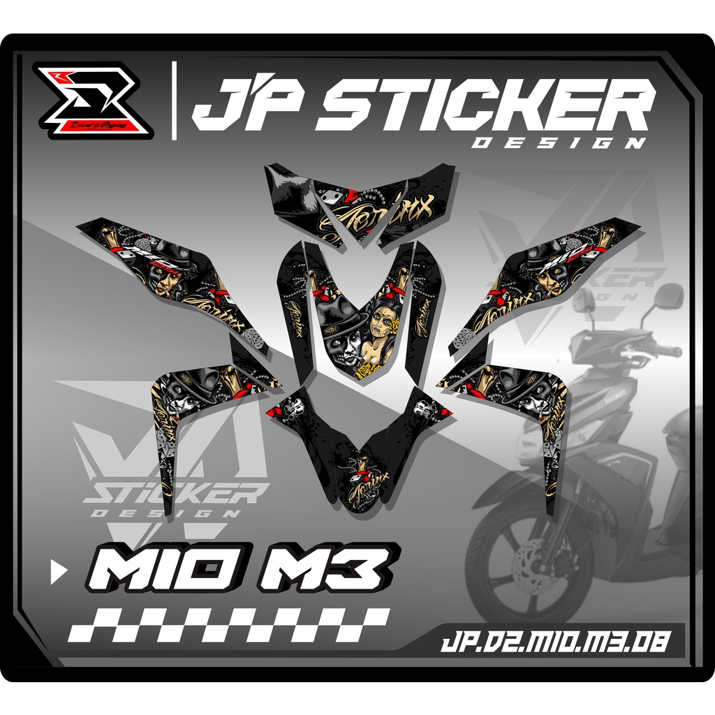 FULL BODY DECAL STICKER MIO M3 - YAMAHA MIO M3 MOTORCYCLE STRIPING STICKER HOLOGRAM VARIATION (JP.S2