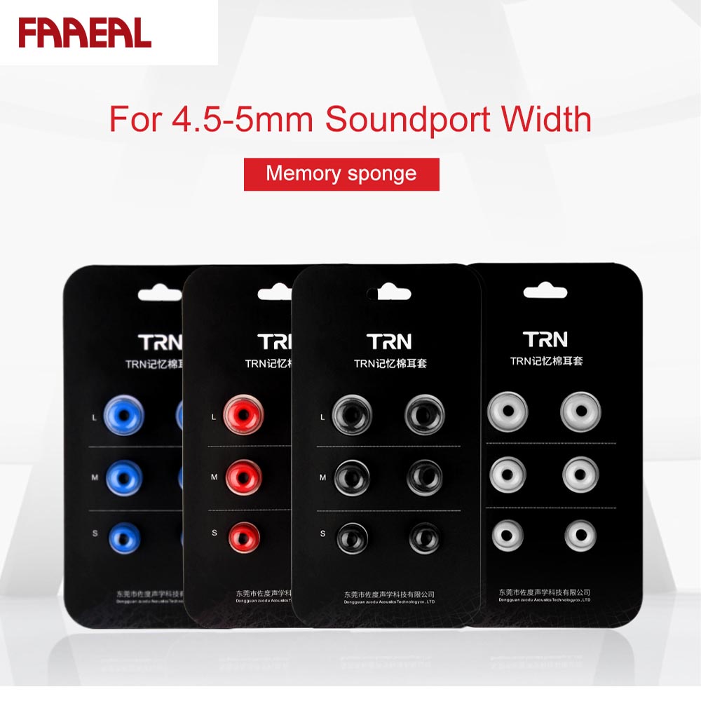 Faaeal TRN Eartips 3 คู่ (6 ชิ้น) LMS หน่วยความจําโฟมหูเคล็ดลับเปลี่ยนหูโฟมแขนแผ่นรองหูฟังสําหรับ KZ