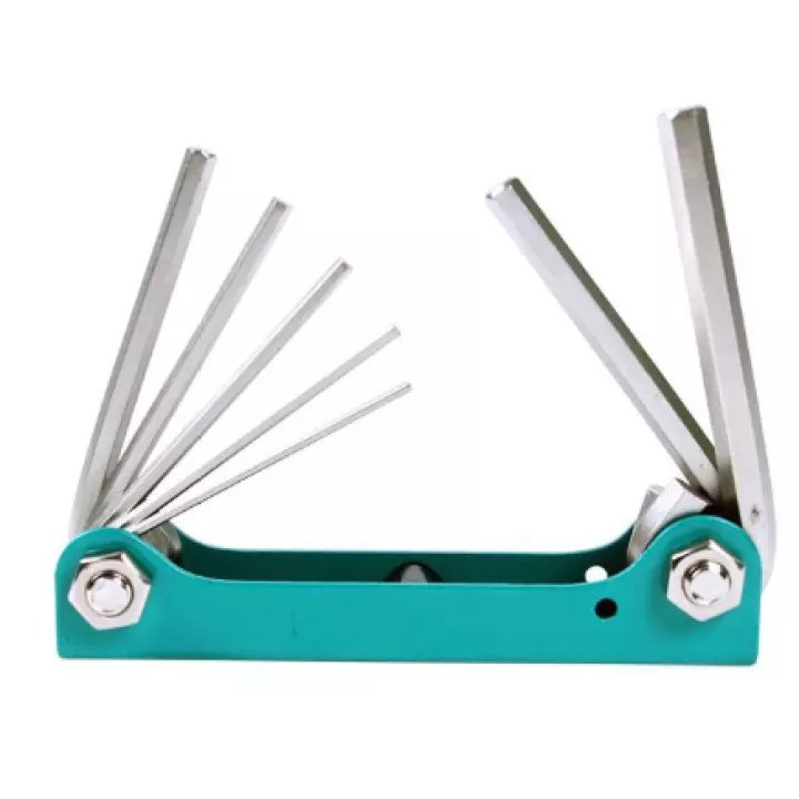 ProsKit 8PK-021NA - ชุดกุญแจหกเหลี่ยมแบบพับได้ 7 ชิ้น (1/16",5/64",3/32",1/8",5/32",3/16",1/4")