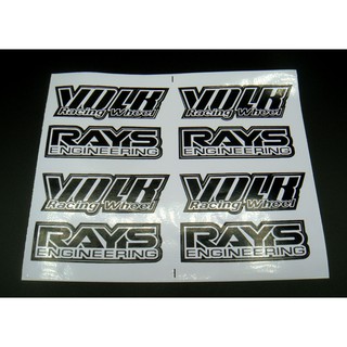 4 ชิ้น สติ๊กเกอร์ติดล้อแมกซ์ RAYS VOLK TE37 (สีดำ)