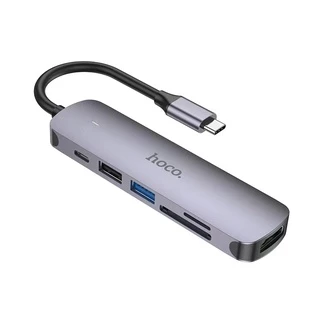 Hoco HB28 /HB14 Easy display HUB Type-C เป็น HDTV+ USB3.0 + USB2.0 + SD + TF + PD เข้ากันได้กับระบบปฏิบัติการส่วนใหญ่