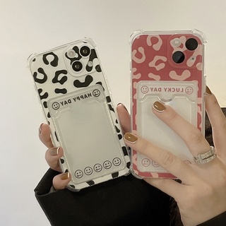 เคสโทรศัพท์มือถือ ลายเสือดาว พร้อมช่องใส่บัตร สําหรับ Apple Iphone 14promax 13mini 11 12pro 678plus xsmax xr