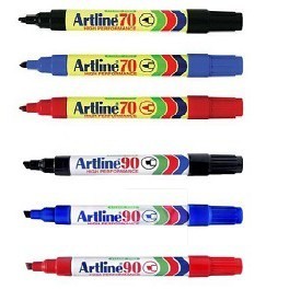 Artline ปากกามาร์กเกอร์ถาวร 12 ชิ้น/กล่อง Artline 70/ปากกามาร์กเกอร์ Artline 90 กระสุน 1.5 มม./สิ่ว 