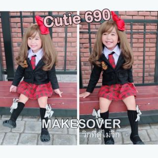 รุ่น Cutie 690 วิกผมสั้นสีน้ำตาลหน้าม้า